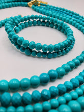 Load image into Gallery viewer, Turquoise Glass Necklace and Earring Set with Matching Bracelet  (ONLY ONE)