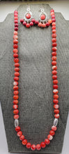 Load image into Gallery viewer, Red Rouge Necklace and Earring Set  (Only One)