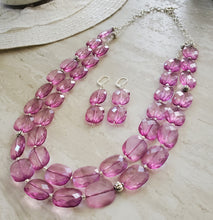 Load image into Gallery viewer, Purple Ice Necklae and Earring Set