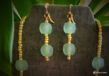 Load image into Gallery viewer, Light Green Glass Necklace, Earrings and Bracelet Set (Only One!)
