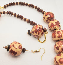 Load image into Gallery viewer, Walk on the Wild Side - Wooden Animal Print Necklace and Earring Set  PRICE REDUCTION!
