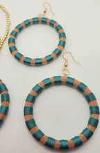 Load image into Gallery viewer, Turquoise and Gold Pendant Necklace and Earring Set
