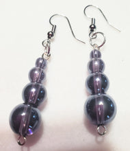 Load image into Gallery viewer, Purple Glass Necklace and Earring Set
