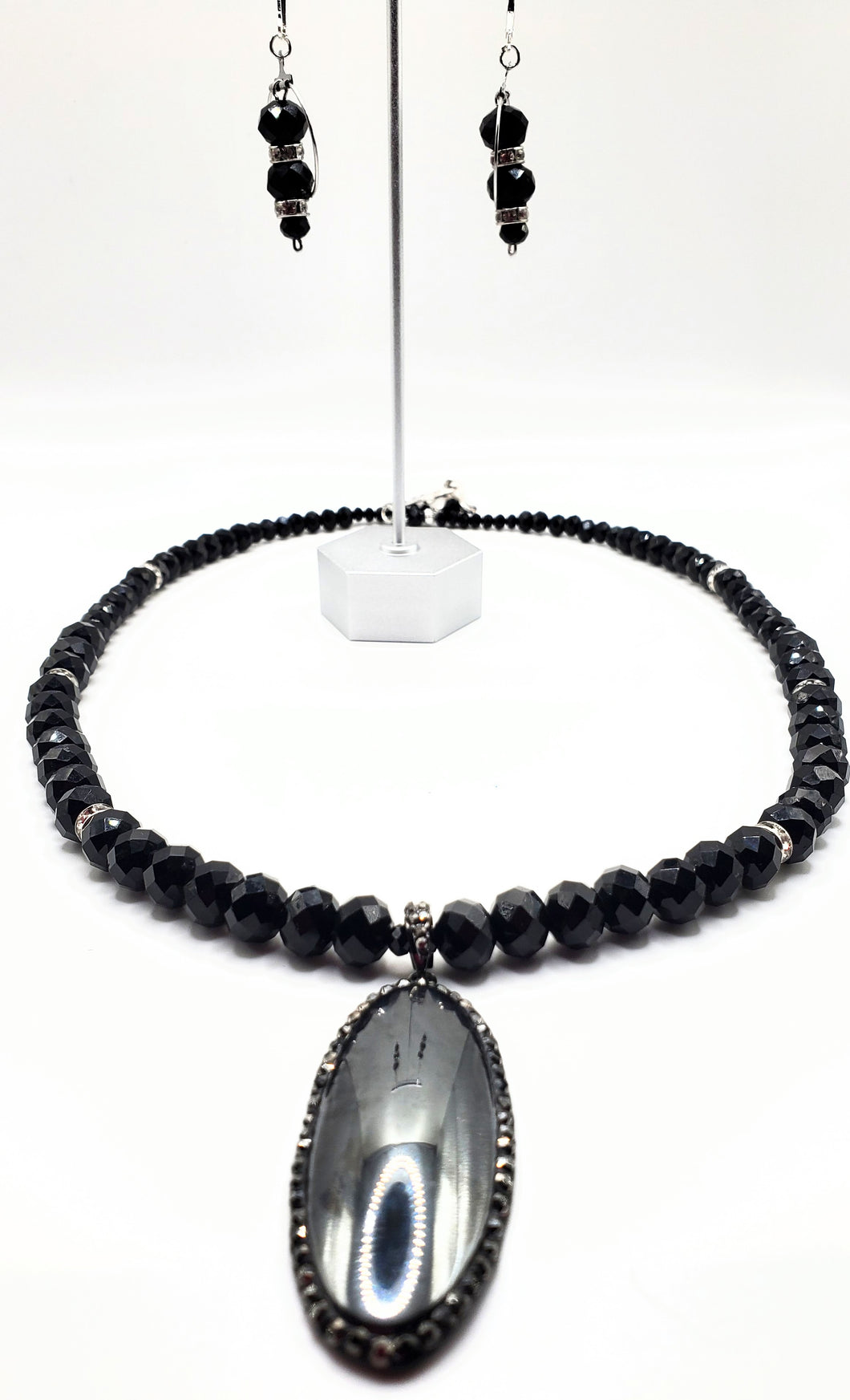 Black Beauty Pendant Necklace and Earring Set  (SOLD OUT)