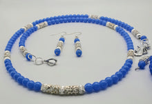 Load image into Gallery viewer, Heavenly Blue! Necklace, Earring and Charm Bracelet Set  (ONLY ONE)
