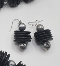 Load image into Gallery viewer, Silver and Black Wooden and Metal Bead Set
