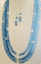 Load image into Gallery viewer, Blue Beauty  Three- Strand Necklace and Earring Set - LGA Collection
