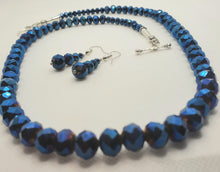 Load image into Gallery viewer, Stunning Blue and Silver Necklace and Earring Set
