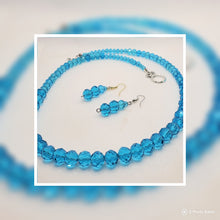 Load image into Gallery viewer, Simply Beautiful! Turquoise Faceted Glass Bead Necklace and Earring Set
