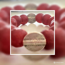 Load image into Gallery viewer, Red and Silver Recycled Glass Bracelet  (Only One)
