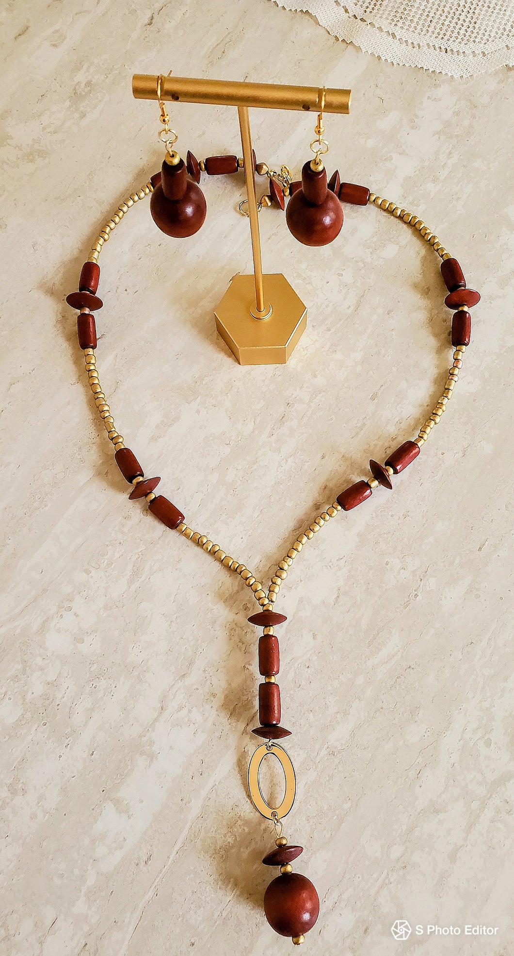 Cherry Pendant Necklace and Earring Set