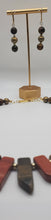 Load image into Gallery viewer, Jasper and Tiger Eye Spike Necklace and Earring Set
