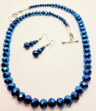 Load image into Gallery viewer, Stunning Blue and Silver Necklace and Earring Set
